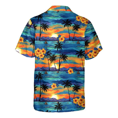 Hawaiian Shirt with Pocket Unisex Tropical Aloha Button Down Short Sleeve
