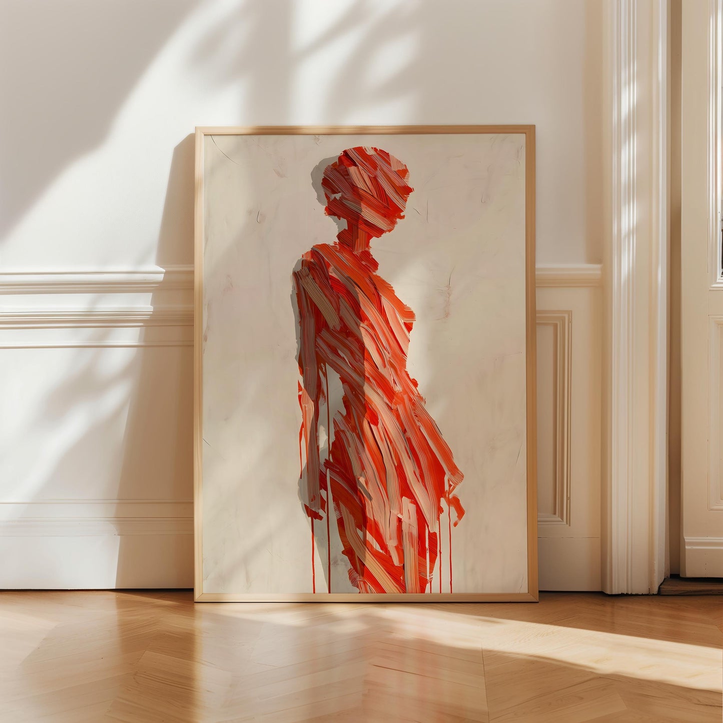 Abstract Red Figure Painting Print, Modern Figurative Wall Art, Bold Contemporary Decor