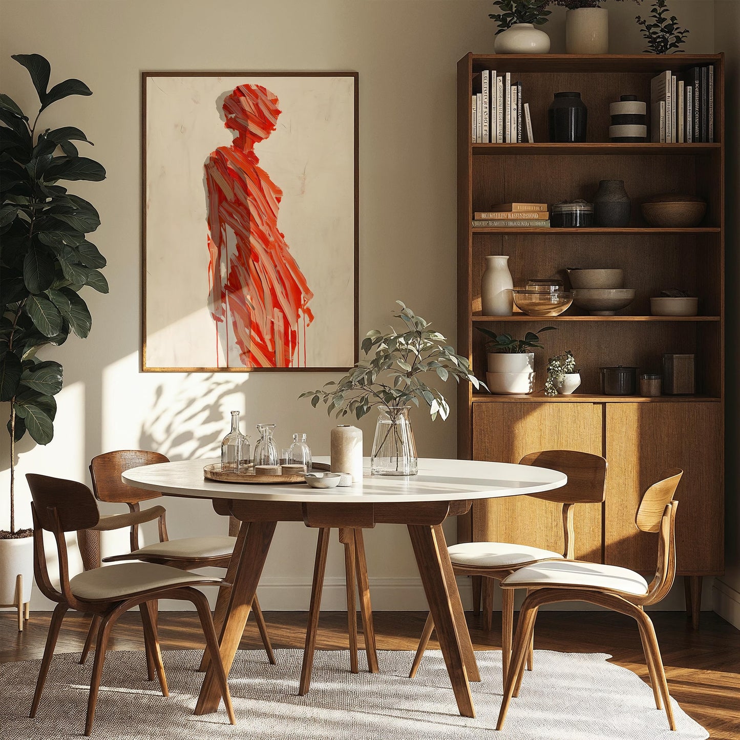 Abstract Red Figure Painting Print, Modern Figurative Wall Art, Bold Contemporary Decor